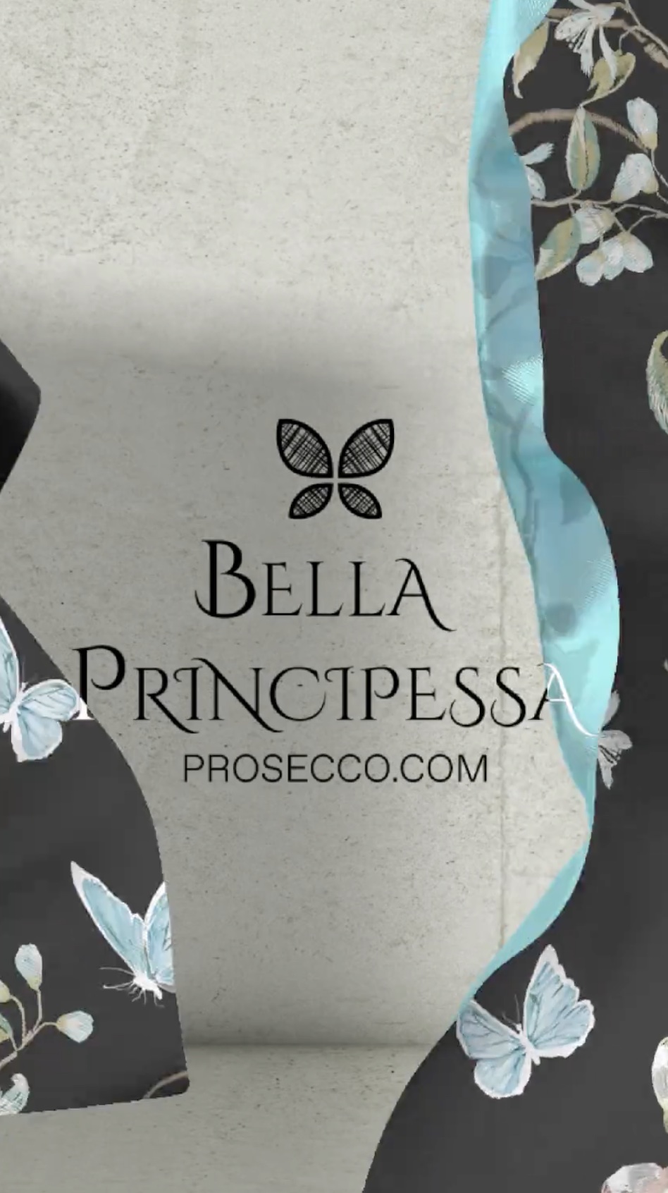 Il logo Bella Principessa di Prosecco fluttua nel vento, rappresentando il marchio di punta di Prosecco Ventures.