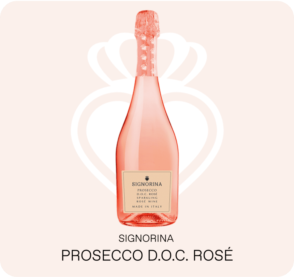 Bottle of Signorina Prosecco DOC Rosé sparkling wine