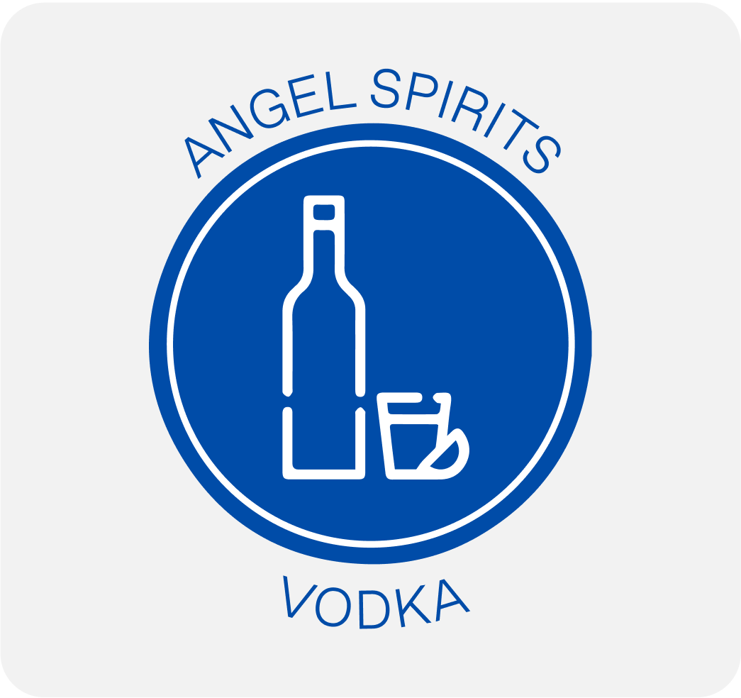 Bottiglia di Angel Spirits Vodka artigianale, senza additivi.