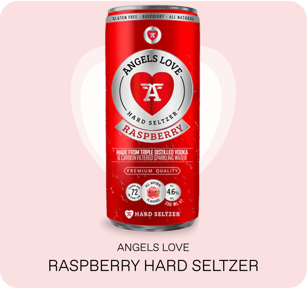 Angels Love Raspberry Hard Seltzer
