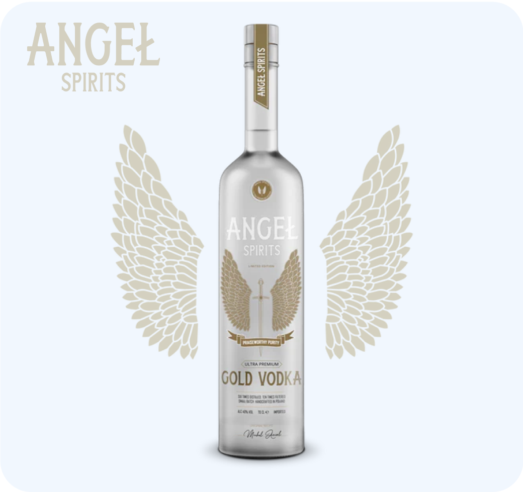 Bottle of Ultra-Premium Gold Vodka, Six Times Distilled, Limited Edition.