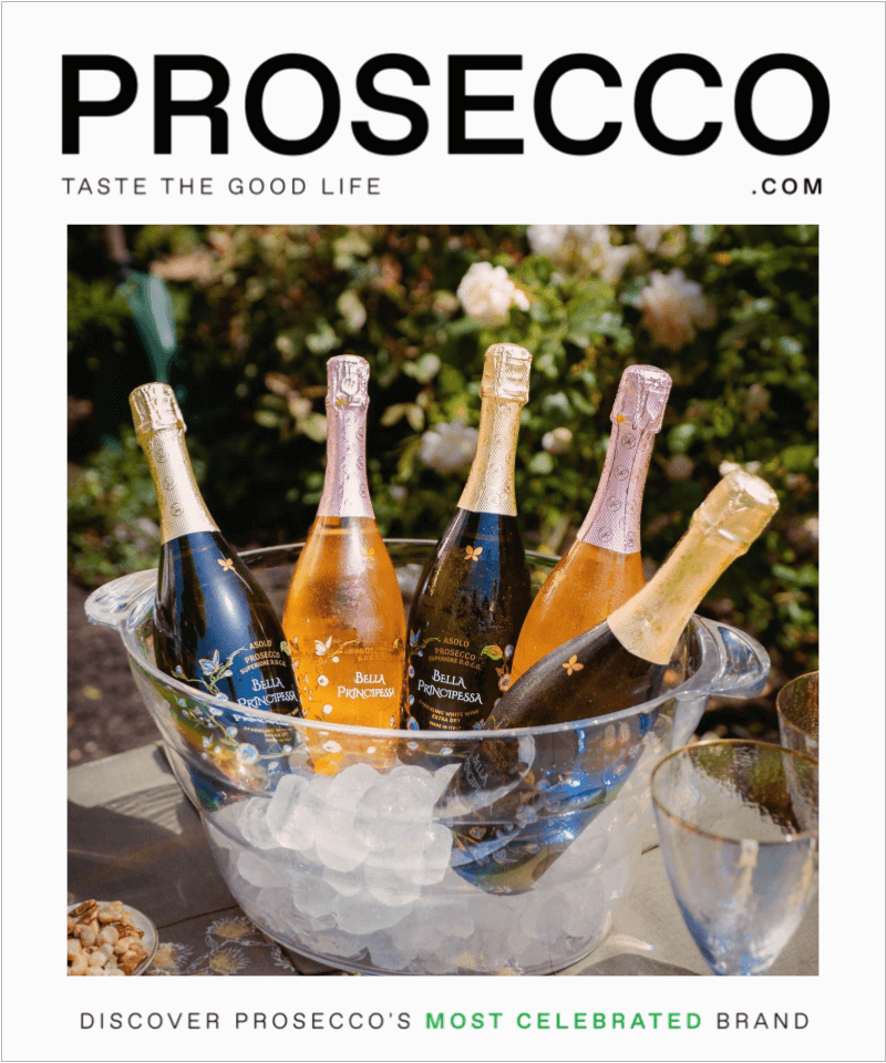 Certified Quality - Beware of Counterfeit Prosecco (Pictured here, authentic Bella Principessa Bottles in Ice Bucket)